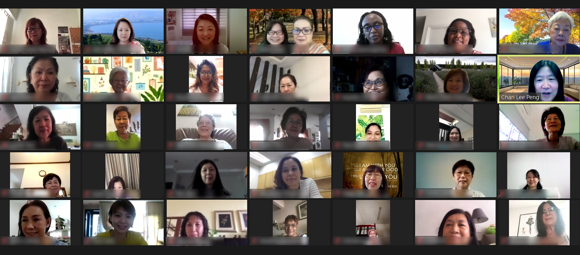 Dimension Women Ministry having their online meeting