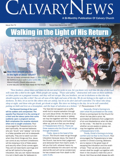 Walking in the Liht of his Return